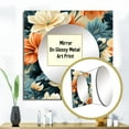 thumbnail image 3 of Designart "Terracotta And Azure Blooms" floral Square Mirror For Wall Decor - Large Blue Square Printed Wall Mirror Art - Square Cottage Mirror - Wall Mounted Square Large Mirror, 3 of 5
