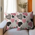 thumbnail image 6 of Valentines Day Pillow Covers 18x18 Inch Black and Pink Heart Outdoor Decorative Throw Pillow Covers Set of 2 Valentine''s Day Pillowcases Farmhouse Cushion Covers for Couch Sofa Decor, 6 of 6