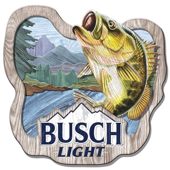 Desperate Enterprises Busch Light Fishing MDF Wood Wall Sign 23 x 17.5 Inch Multicolor Indoor Decorative Wall Art
