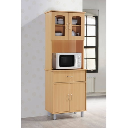 Hodedah Free Standing Kitchen Cabinet Beech Walmart Com