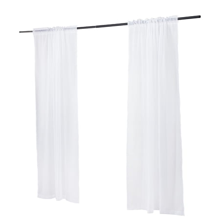 KFFKFF Sheer Curtains, 84 inches Length, Set of 2 Panels in White, Each Measuring 42" W x 84" L, Dual Rod Pocket Design, Made from 100% Polyester for Bedrooms, Living Rooms, Balconies, and Yards