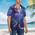 thumbnail image 5 of Balery Enchanted Forest Stag Gathering Print Men's Hawaiian Shirts Short Sleeve Beach Shirt Relaxed Fit Vacation Button Down Shirts-XX-Large, 5 of 9