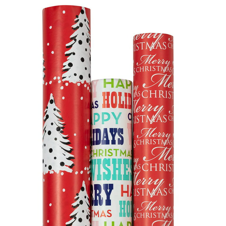 Jam Paper Silver Glitter Gift Wrapping Paper Roll - 1 Pack Of 25