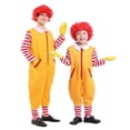 thumbnail image 2 of Disfraz de Cosplay de Halloween, 4 unids/set, traje de payaso amarillo de comida rápida, traje de payaso para padres e hijos, disfraz de payaso amarillo de comida rápida, diseñado a medida, 2 of 8