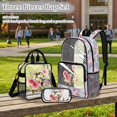 thumbnail image 2 of Kuiaobaty Hummingbird Print Backpack and Lunch Bag Set for Girls Flower Print Clear Backpack and Pencil Case with Zipper Lightweight Bookbag with Lunch Box for School, 2 of 5
