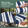 thumbnail image 5 of Round Outdoor Tablecloth with Umbrella Hole and Zipper, Navy Blue Striped Tablecloth with Elastic Waterproof, Blue Geometric Line Stripes Farmhouse Patio Table Covers for 31" - 35" Pool Tables, 5 of 9