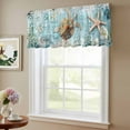 thumbnail image 6 of 2 Pack Ocean Turtle Valance for Window Retro Blue Nautical Starfish Sealife Kitchen Valance Rod Pocket Short Curtain Topper Decorative Window Treatment for Living Room Bedroom 42"x12", 6 of 8