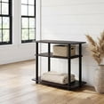 thumbnail image 2 of Dark Walnut TV stand with 3-tier open shelves and modern design, 2 of 6