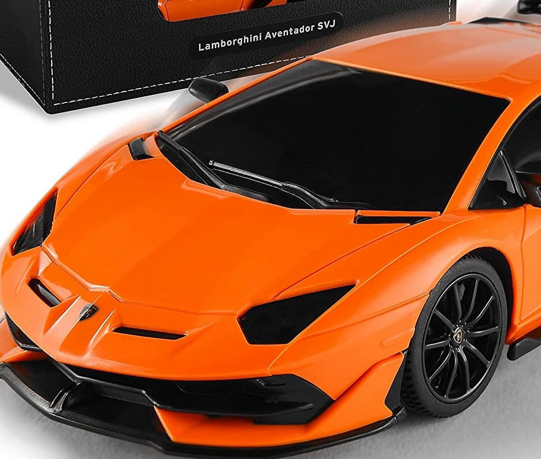 PlayWorld 1:24 Scale Lamborgini Aventador SVJ Electric Sport Racing Hobby Toy Car (Orange)