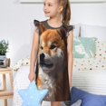 thumbnail image 4 of Lukts Pyjama Imprimé Shiba Inu pour Filles Mignon Princesse Manches à Volants Robe de Nuit-TG, 4 of 6