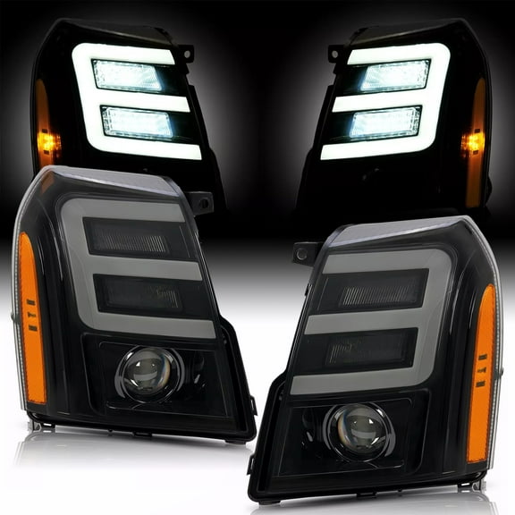 KOJEM LED Projector Headlights for 2007-2014 Cadillac Escalade Replacement for GM2503291 GM2502291 GM2503348 GM2502348 LED Lamps