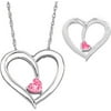 Personalized Planet Daughter's Birthstone Sentiment Sterling Silver Heart Pendant, 20"