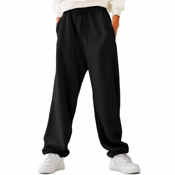Dalix Ghost Embroidered Straight Leg Fleece Sweatpant Sweats Soft Warm Mens in Black 2XL XX-Large