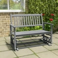 thumbnail image 1 of Costway Patio Glider Loveseat Chair Swing Rocking Bench with Slatted Seat & Curved Backrest Gray, 1 of 9