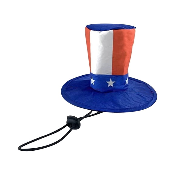 Pet Hat Patriotic American Flag Design Dog Costume Headwear Holiday Party Cat Cosplay Cap Adjustable Pet Accessory