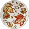 Better Homes and Gardens Toss Leaves 8.5" Salad Plate, Cream Mist