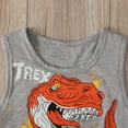 thumbnail image 4 of Odeerbi Toddler Boys Shirts Set Dinosaur Print Casual T-Shirt Shorts Set, Gray, Cotton, 6-7 Years, 4 of 7