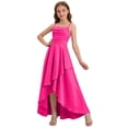 thumbnail image 3 of OGLCCG Spaghetti Strap Junior Bridesmaid Dresses Silk Satin Ruffle Slit Flower Girl Dress for Teen Girls Formal Dresses for Girls 5-14 Years, 3 of 5