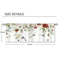 thumbnail image 2 of Spring Floral Curtain Valance for Window Treatments Red Flower Botanical Rod Pocket Kitchen Treatment Plant Colorful Wildflower Window Drapes for Bathroom Bedroom Living Room (52x18 Inch), 2 of 5