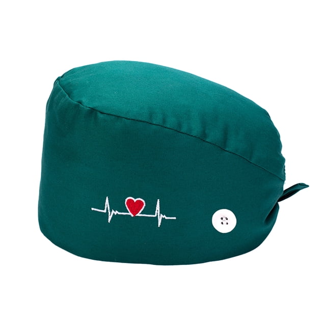 Paquete De 4 Gorros De Trabajo Para Enfermera, Servicio Prolongado, Color Puro, Botón Pulido Opaco, Gorros De Trabajo Multifuncionales Unisex, Uniformes De Trabajo Cateissary AP008643-01
