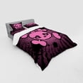 thumbnail image 2 of Ambesonne Pink Bedding Set 4 Pcs, Skull Grunge Pop Art, Queen, Pink Black, 2 of 2