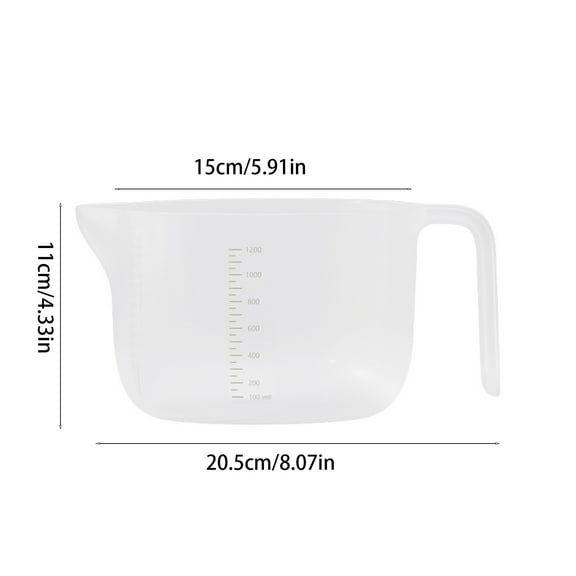 Rkxzt Mixing Bowl Multifunctional Kitchen Measuring Cup with Scale and Spout 20.5 cm Plastic Mixing Bowl for Baking and Cooking Kitchen