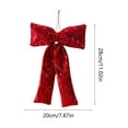 thumbnail image 3 of EWASWON Christmas Bows for Tree, Red Velvet Sequin Christmas Tree Topper Bow Ornament, 11 Inch Pre-Tied Oversized Holiday Decoration for Wreath, Garland, Front Door, 3 of 6