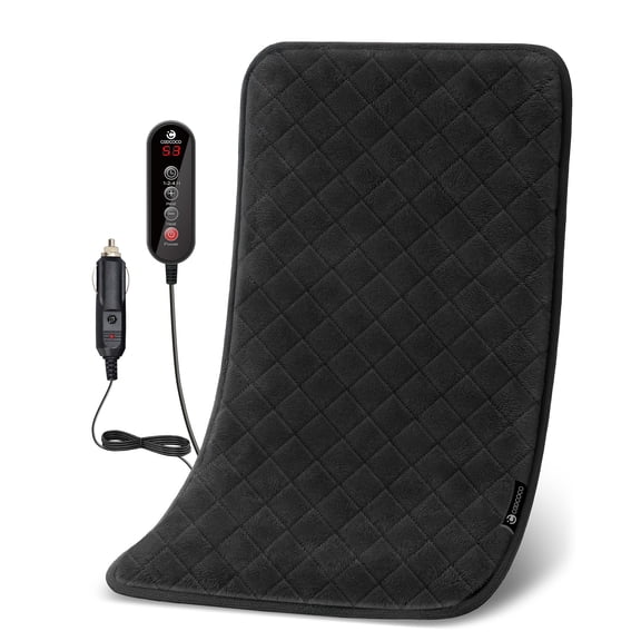 CooCoCo 12V/24V Car Heating Pad for Back, Heated Seat Cushion, Portable Heated Blanket For Travel, Electric Blanket For Car