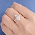 thumbnail image 1 of Xihbxyly Almacén de liquidación Juego de anillos de gemas artificiales 2 en 1 para mujer, joyería de compromiso para boda, regalo, 1 of 7