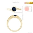 thumbnail image 5 of ANGARA Natural 1 Ct Bar-Set Solitaire Round Sapphire Bypass Ring in 14K Yellow Gold for Women (Size-6mm) | September Birthstone, Anniversary, Jewelry Gift for Women | Natural Blue Sapphire Ring, 5 of 10
