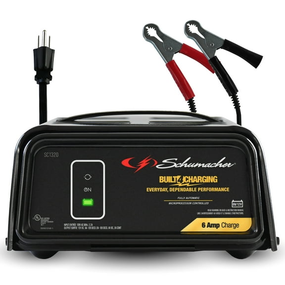 Schumacher Electric 6A Car Battery Charger and Maintainer, 3-in-1 Solution, 6V/12V Sport, Auto, and Marine Batteries, SC1320