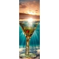 thumbnail image 2 of Murray Henderson Fine Art 11x24 White Modern Wood Framed Museum Art Print Titled - Martini Beach Sundown, 2 of 4