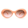 thumbnail image 6 of Womens Oval Round Thick Plastic Mod Fashion Fancy Arm Sunglasses Peach - Pink Smoke, 6 of 8