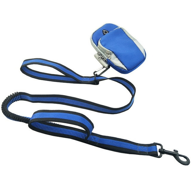 Dog Leash Set Elastic Polyester Pet Walking Leash Dog Traction Rope with Arm Bag