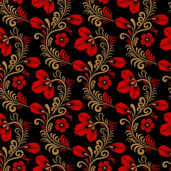 Vintage Red Poppies Removable Wallpaper 10'L x 24''W