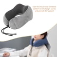 thumbnail image 4 of Almohada de viaje Almohada ergonómica de espuma viscoelástica para el cuello Funda extraíble y lavable Cómodo reposacabezas en forma de U Hebilla ajus Gris claro, 4 of 7