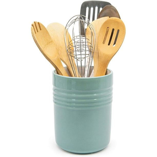 Kook Countertop Utensil Holder Crock , Teal