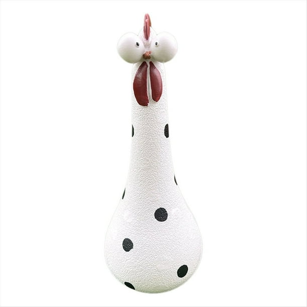 Adornos de Pollo de Cuello de Resina para Jardín, Patio, Decoración Al Aire Libre, Estatuas de Gallina Tonta, Figuras de Escritorio de Oficina e
