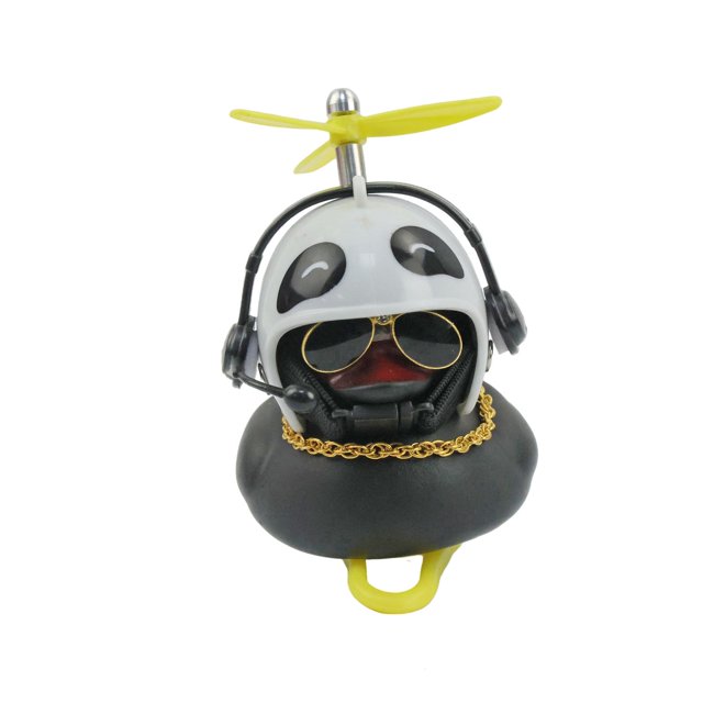 Pato Decorativo Negro Con Casco Modelo 4