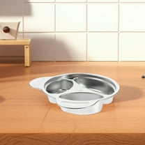 WEUVEB Silver Stainless Steel Panda Plate for Kitchen and Safe