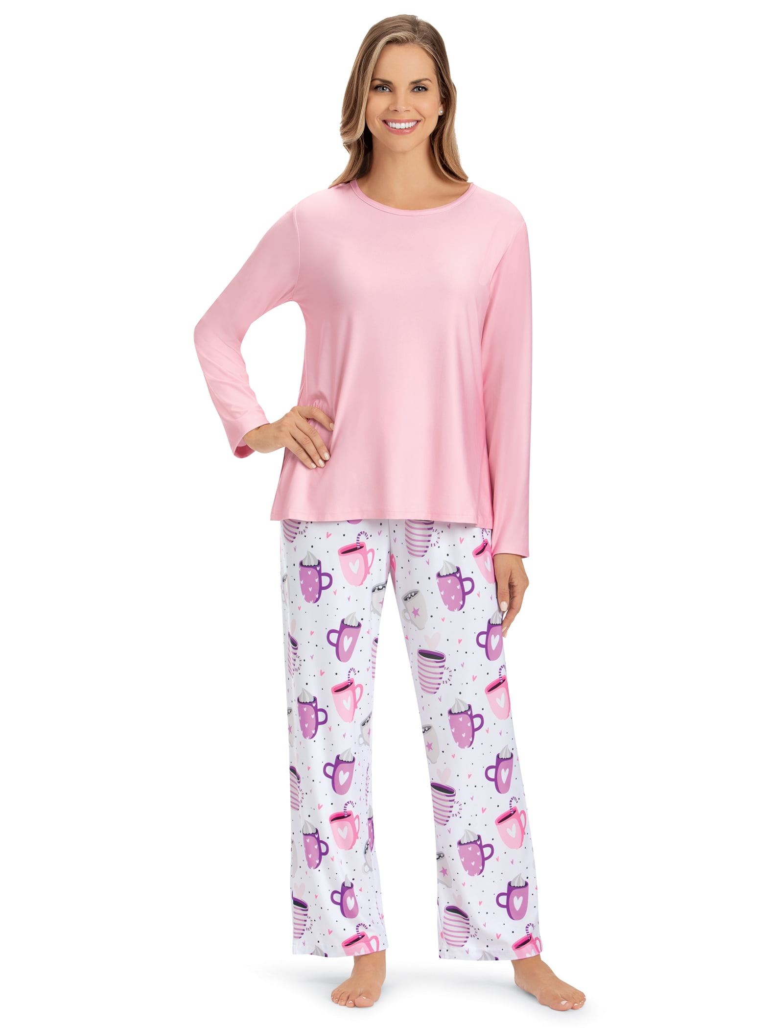 Ladies Famous Make Short Sleeved 100% Cotton Black & Floral Jersey Pyjamas 6-22 