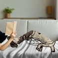 thumbnail image 3 of Pug Soft Flannel Fleece Throw Blanket, Pet Puppy Angel a Hare on Its Head Wings Heaven, Cozy Plush for Indoor and Outdoor Use, 50" x 70", Orange Beige and Brown, by Ambesonne, 3 of 5