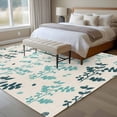 thumbnail image 4 of Teal Green Botanical Area Rugs 6'x9', Small Throw Rugs for Kitchen Dining room, Rustic Country Spring Floral Summer Leaf Indoor Outdoor Rug Non-Slip Low Pile Carpet Runner Reversible Floor Mats, 4 of 8