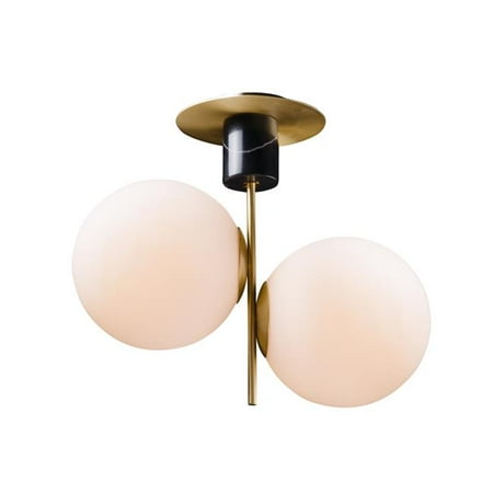 

10 in. Vesper Two-Light Semi-Flush Mount Ceiling Light Satin Brass & Black