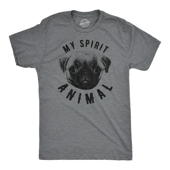 Mens My Spirit Animal is a Pug T Shirt Funny Dog Shirt Nerdy Mom Tee Graphic Tees