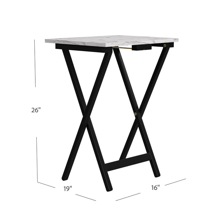 White faux marble folding tray table hotsell