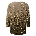 thumbnail image 5 of Charella 3/4 Sleeve Tops for Women Crewneck T-shirts Bling Bling Casual Blouse 2024 Spring Summer Tops,Black,XXXXL, 5 of 5