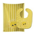 thumbnail image 2 of Sunshine Sun Face on Stripes Baby Bib and Burp Cloth, 2 of 2