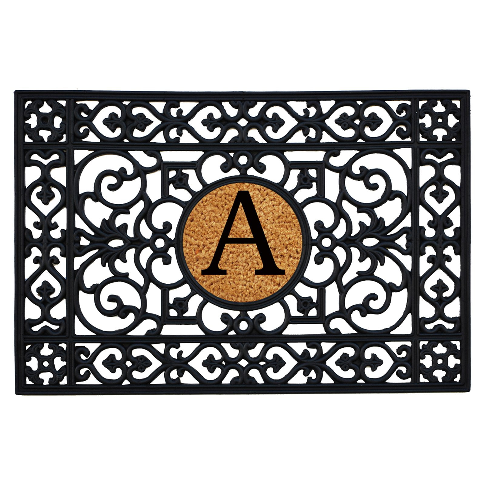 18" x 30" Letter M Calloway Mills 150011830M Rubber Monogram Doormat 