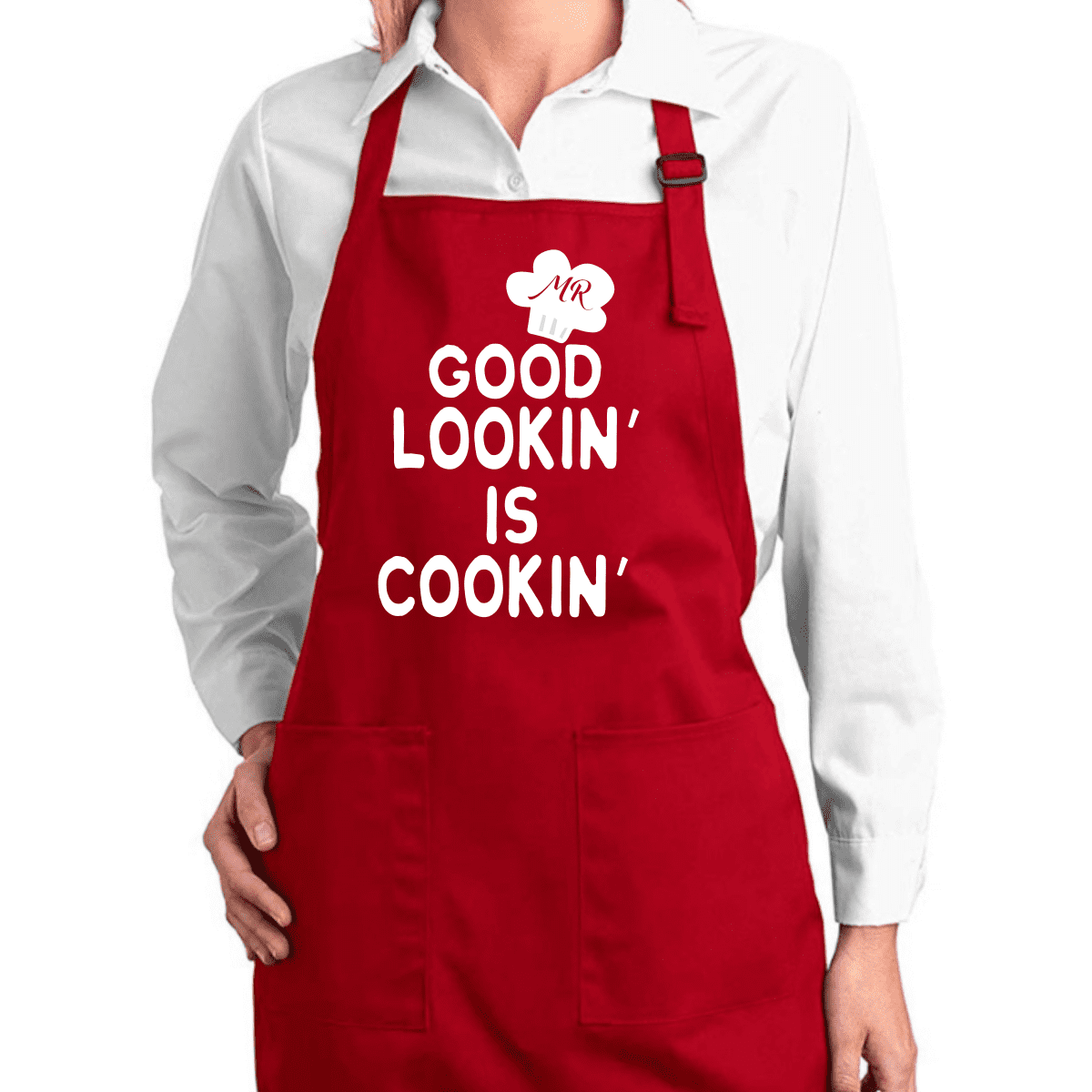 Good Lookin' Is Cookin' Funny Chef Kitchen Cooking Apron with Pockets 